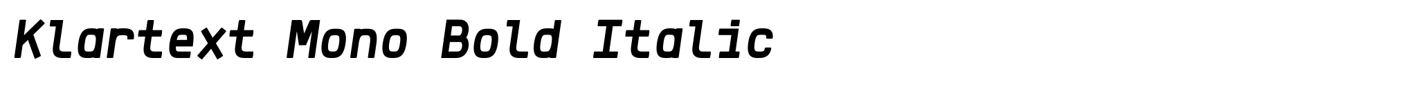 Klartext Mono Bold Italic image